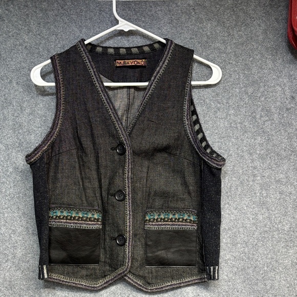 M.& KYOKO woolsilkmohair 3 button 2 pocket stunning rare vest